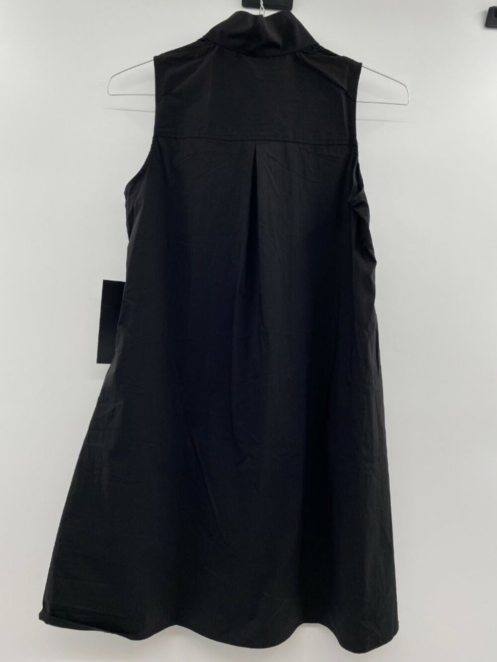 Tuckernuck Women's Black Sleeveless Charlie Shirt Dress Stretch Sheen sz XS - Picture 8 of 10